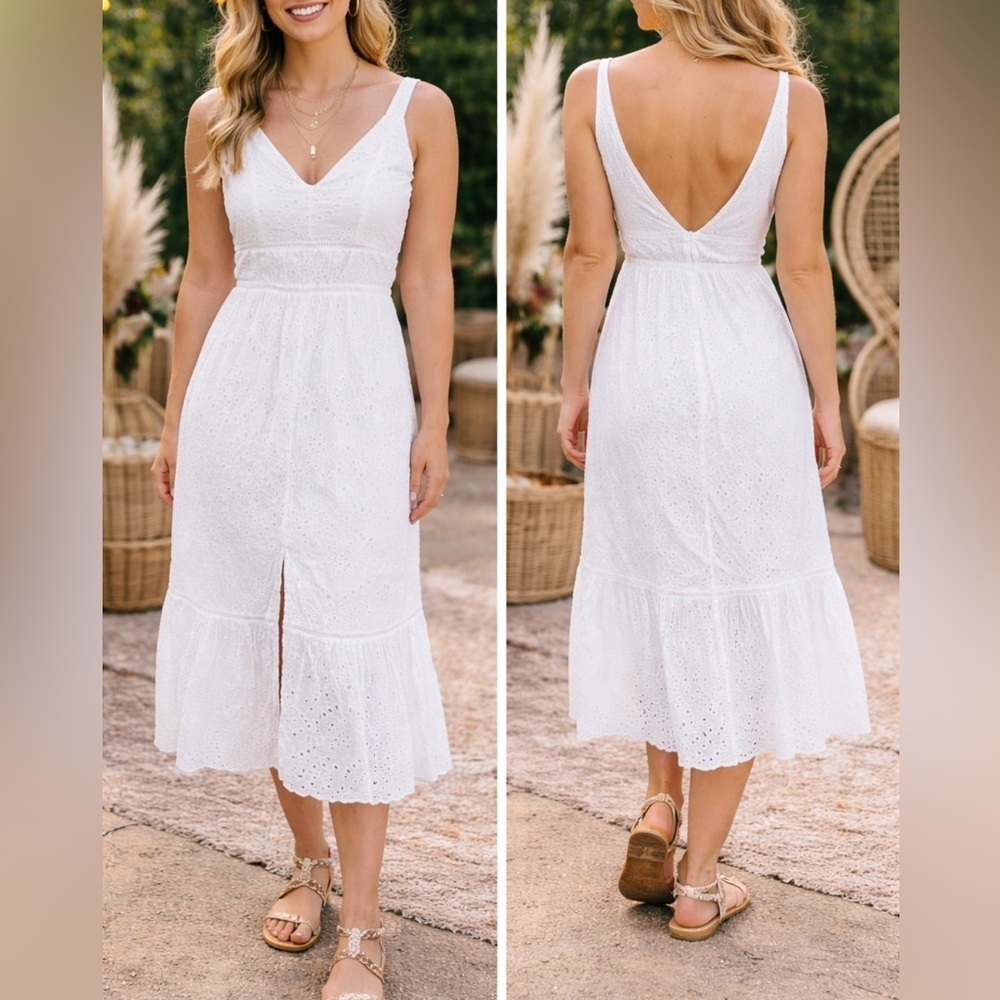 Altar'd State White crochet cut out sundress cottagecore boho fairy summer